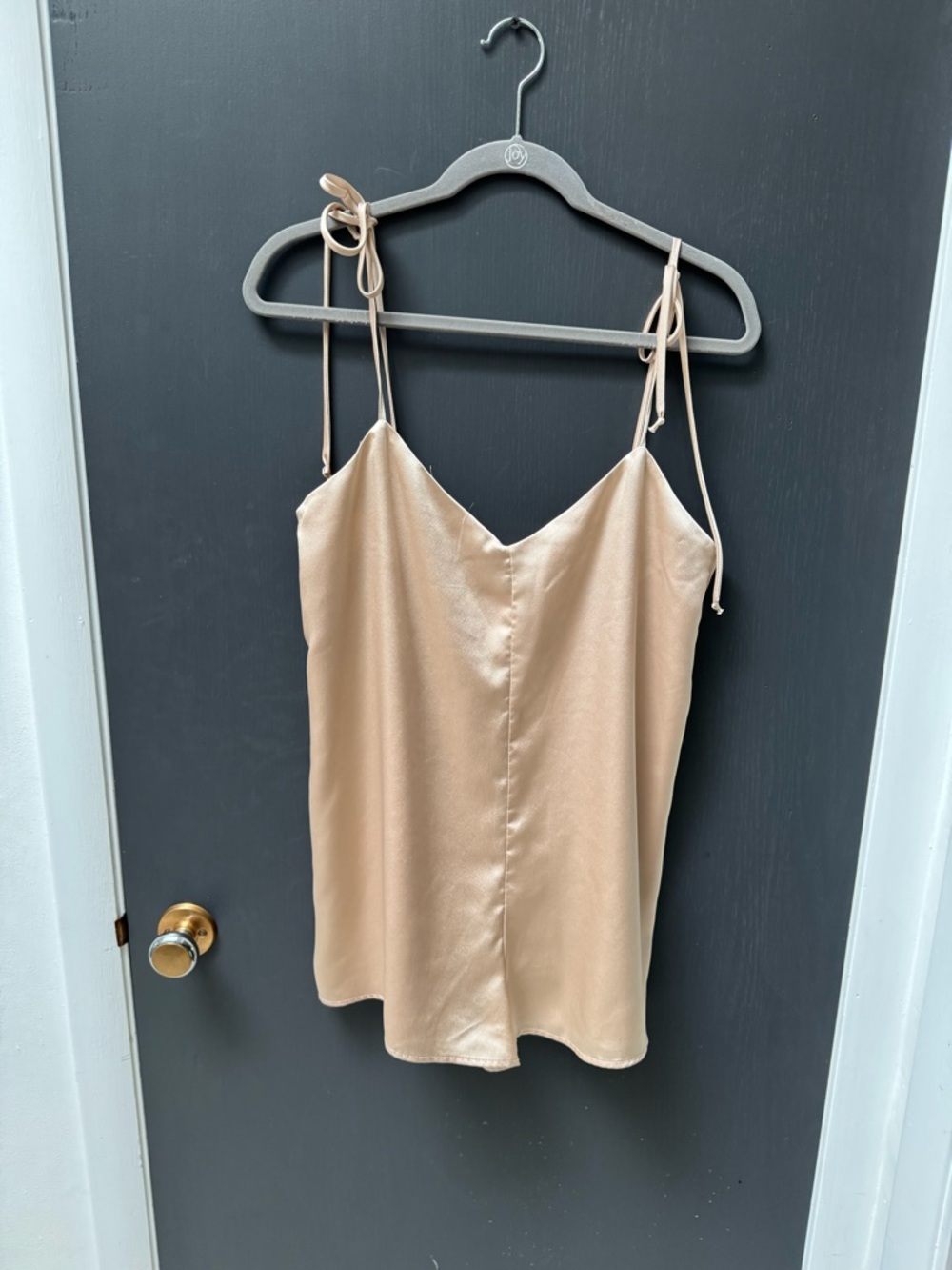 Show Me Your MuMu By Your Side Champagne Luxe Satin Romper Size M